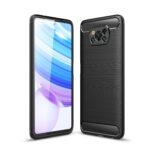 Θήκη Xiaomi Poco X3 NFC / X3 Pro Σιλικόνης Μαύρη Brushed Carbon Fiber Silicone Case Black