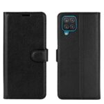 Θήκη Samsung Galaxy A12 / M12 Βιβλίο Μαύρο Litchi Texture Horizontal Flip Protective Case Black