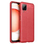 Θήκη Samsung Galaxy A12 / M12 Σιλικόνης Κόκκινη Litchi Texture TPU Shockproof Case Red