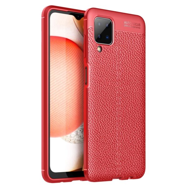 Θήκη Samsung Galaxy A12 / M12 Σιλικόνης Κόκκινη Litchi Texture TPU Shockproof Case Red