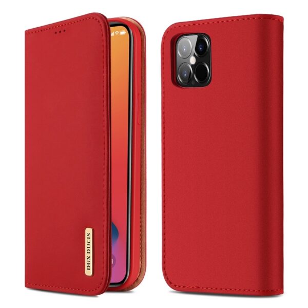 Θήκη iPhone 12 Pro Max Βιβλίο Κόκκινο DUX DUCIS WISH Series TPU + PU + Leather Case with Card Slots & Wallet Red