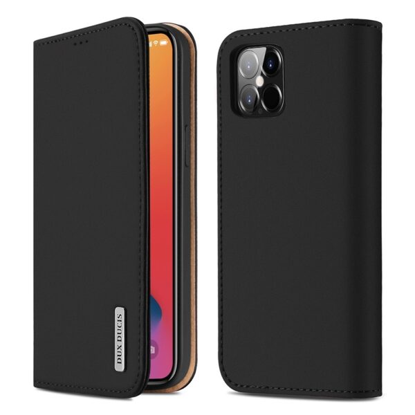 Θήκη iPhone 12 Pro Max Βιβλίο Μαύρο DUX DUCIS WISH Series TPU + PU + Leather Case with Card Slots & Wallet Black