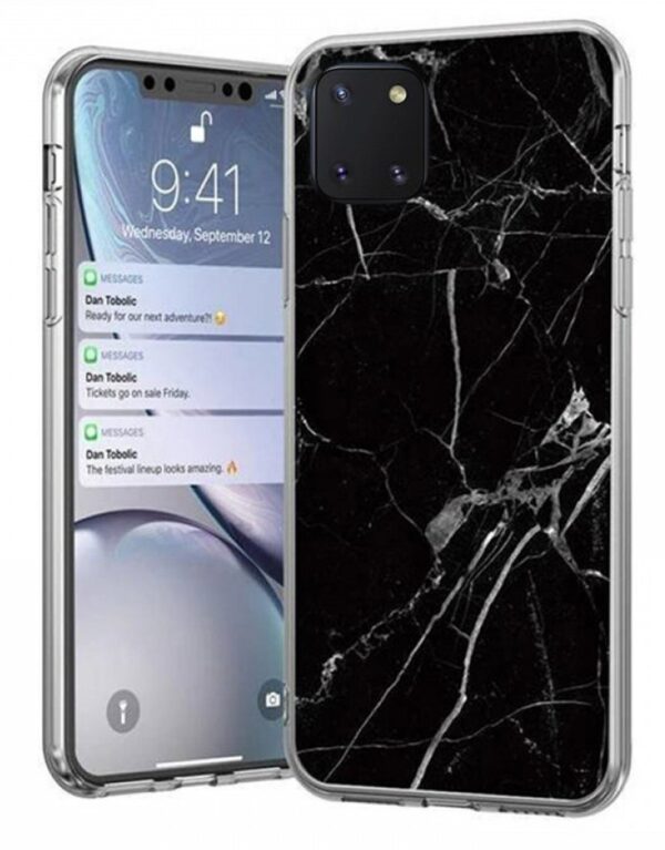 Wozinsky Samsung Galaxy Note 10 Lite Marble Θήκη Σιλικόνης - Black