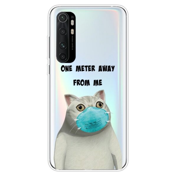 Θήκη Xiaomi Mi Note 10 Lite Σιλικόνης Γάτα Με Μάσκα Coloured Drawing Pattern Highly Transparent TPU Protective Case Mask Cat
