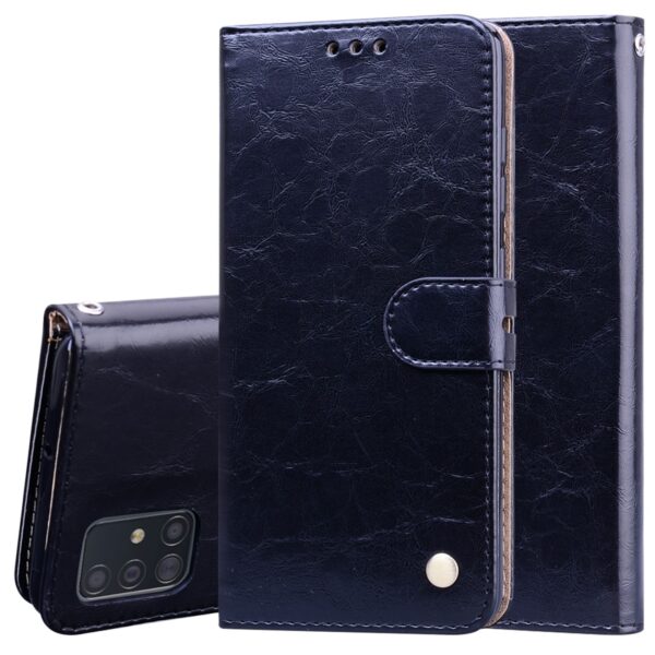 Θήκη Samsung Galaxy A71 Βιβλίο Μαύρο Business Style Oil Wax Texture Horizontal Flip Case Black