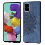 Θήκη Samsung Galaxy A71 Μπλε Embossed Mandala Pattern PC + TPU + Fabric Case with Lanyard & Magnetic Blue