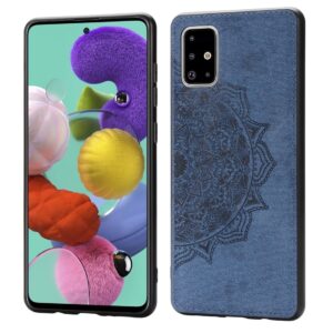 Θήκη Samsung Galaxy A71 Μπλε Embossed Mandala Pattern PC + TPU + Fabric Case with Lanyard & Magnetic Blue