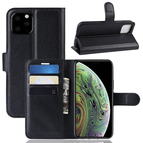 Θήκη iPhone 11 Pro Βιβλίο Μαύρο Litchi Texture Horizontal Flip Protective Case Black
