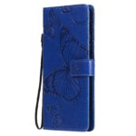 Θήκη Samsung Galaxy A42 Βιβλίο Μπλε Πεταλούδες 3D Butterflies Embossing Pattern Horizontal Flip Case Blue