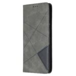 Θήκη Samsung Galaxy A42 Βιβλίο Γκρι Rhombus Texture Horizontal Flip Magnetic Case Grey