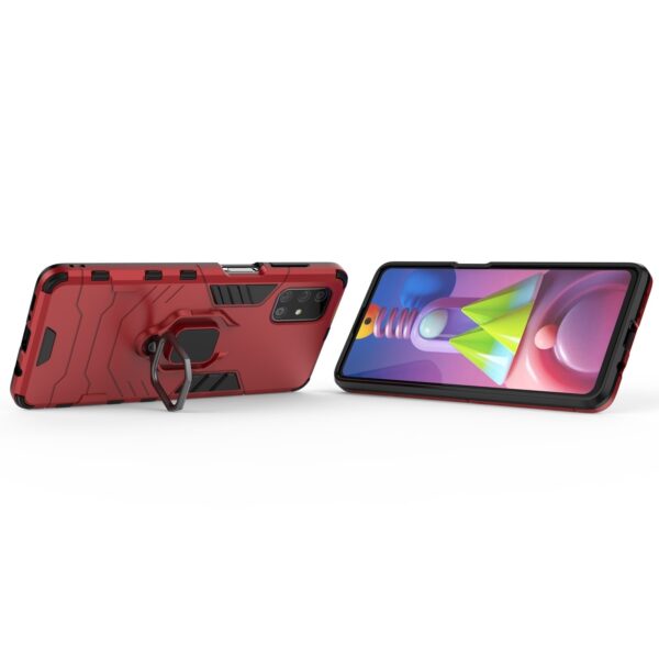 Σκληρή Θήκη Samsung Galaxy M51 Κόκκινη Με Σταντ PC + TPU Shockproof Protective Case with Magnetic Ring Holder Red