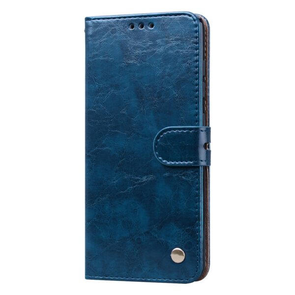 Θήκη Samsung Galaxy M51 Βιβλίο Μπλε Business Style Oil Wax Texture Horizontal Flip Case Blue Θήκη Samsung Galaxy M51 Βιβλίο Μπλε Business Style Oil Wax Texture Horizontal Flip Case Blue