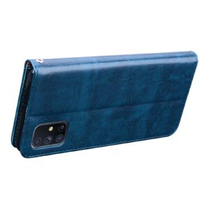 Θήκη Samsung Galaxy M51 Βιβλίο Μπλε Business Style Oil Wax Texture Horizontal Flip Case Blue