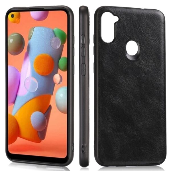 Θήκη Samsung Galaxy M11 / A11 Μαύρη Crazy Horse Textured Calfskin PU+PC+TPU Case Black