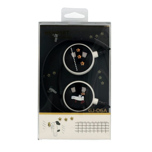 Ακουστικά Με Μικρόφωνο Σκυλάκι Headset GJBY GJ-06A Μαύρο