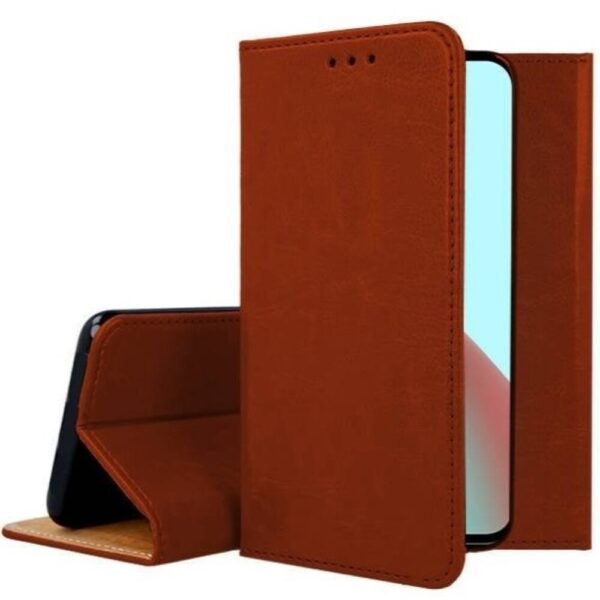 Tel1 Xiaomi Redmi Note 9T Special Leather Θήκη Βιβλίο - Brown