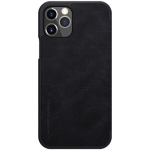 Θήκη iPhone 12 / 12 Pro Βιβλίο Μαύρο NILLKIN QIN Series Crazy Horse Texture Horizontal Flip Leather Case with Card Slot Black