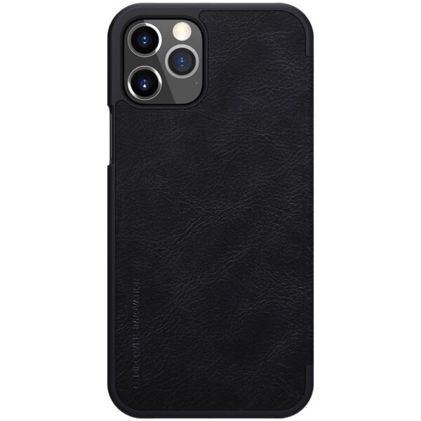Θήκη iPhone 12 / 12 Pro Βιβλίο Μαύρο NILLKIN QIN Series Crazy Horse Texture Horizontal Flip Leather Case with Card Slot Black