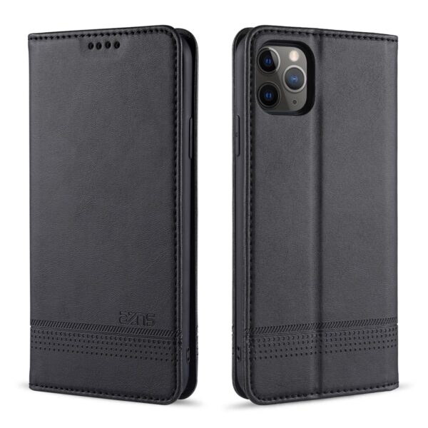 Θήκη iPhone 12 Pro Max Βιβλίο Μαύρο AZNS Magnetic Calf Texture Horizontal Flip Case Black