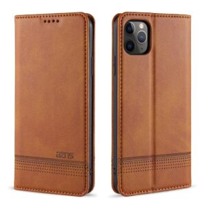Θήκη iPhone 12 Pro Max Βιβλίο Καφέ AZNS Magnetic Calf Texture Horizontal Flip Case Brown