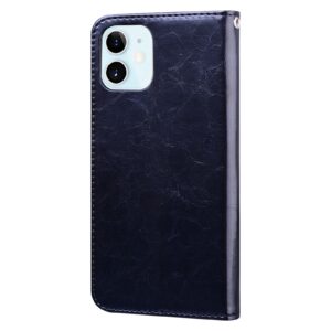 Θήκη iPhone 12 mini Βιβλίο Μαύρο Business Style Oil Wax Texture Horizontal Flip Case Black