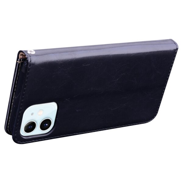 Θήκη iPhone 12 mini Βιβλίο Μαύρο Business Style Oil Wax Texture Horizontal Flip Case Black