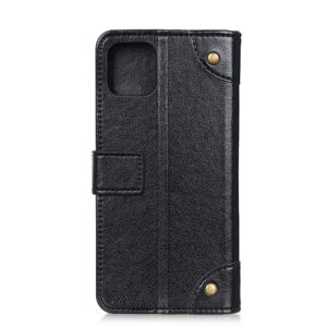 Θήκη iPhone 12 mini Βιβλίο Μαύρο Copper Buckle Nappa Texture Horizontal Flip Case Black