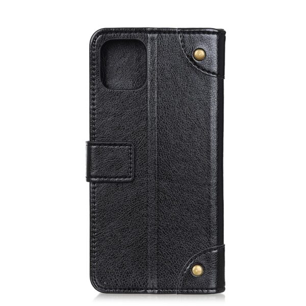 Θήκη iPhone 12 mini Βιβλίο Μαύρο Copper Buckle Nappa Texture Horizontal Flip Case Black