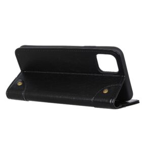 Θήκη iPhone 12 mini Βιβλίο Μαύρο Copper Buckle Nappa Texture Horizontal Flip Case Black
