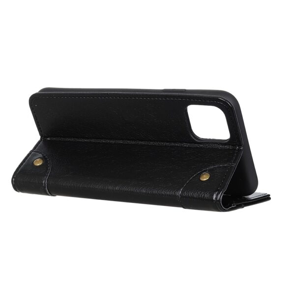 Θήκη iPhone 12 mini Βιβλίο Μαύρο Copper Buckle Nappa Texture Horizontal Flip Case Black
