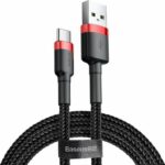 Baseus Καλώδιο Type-C Braided USB 2.0 Cable USB-C male - USB-A male Μαύρο 2m (CATKLF-C91)
