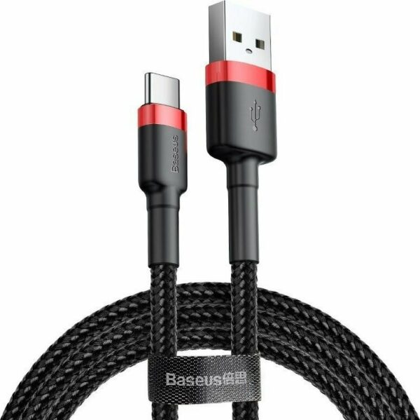 Baseus Καλώδιο Type-C Braided USB 2.0 Cable USB-C male - USB-A male Μαύρο 2m (CATKLF-C91)