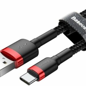 Baseus Καλώδιο Type-C Braided USB 2.0 Cable USB-C male - USB-A male Μαύρο 2m (CATKLF-C91)