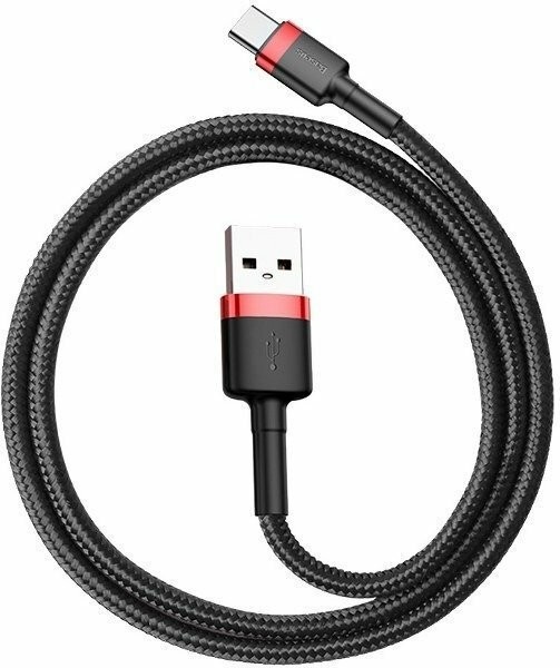 Baseus Καλώδιο Type-C Braided USB 2.0 Cable USB-C male - USB-A male Μαύρο 2m (CATKLF-C91)