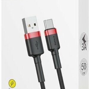 Baseus Καλώδιο Type-C Braided USB 2.0 Cable USB-C male - USB-A male Μαύρο 2m (CATKLF-C91)