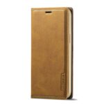 Θήκη iPhone 12 / 12 Pro Βιβλίο Καφέ LC.IMEEKE LC-001 Series PU + TPU Color Matching Frosted Horizontal Flip Case Brown