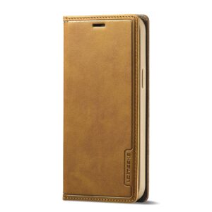 Θήκη iPhone 12 / 12 Pro Βιβλίο Καφέ LC.IMEEKE LC-001 Series PU + TPU Color Matching Frosted Horizontal Flip Case Brown