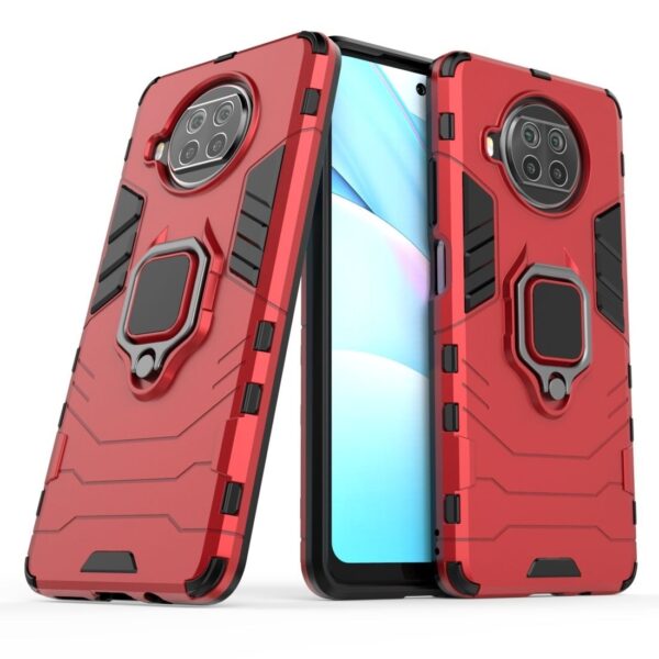 Σκληρή Θήκη Xiaomi Mi 10T Lite Κόκκινη Με Σταντ Shockproof PC + TPU Protective Case with Magnetic Ring Holder Red