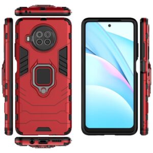 Σκληρή Θήκη Xiaomi Mi 10T Lite Κόκκινη Με Σταντ Shockproof PC + TPU Protective Case with Magnetic Ring Holder Red