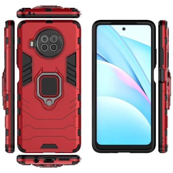 Σκληρή Θήκη Xiaomi Mi 10T Lite Κόκκινη Με Σταντ Shockproof PC + TPU Protective Case with Magnetic Ring Holder Red