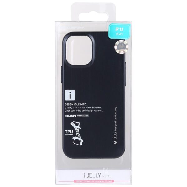 Θήκη iPhone 12 mini Σιλικόνης Μαύρη Goospery iJelly Silicone Case Black