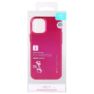 Θήκη iPhone 12 mini Σιλικόνης Φούξια Goospery iJelly Silicone Case Hot Pink