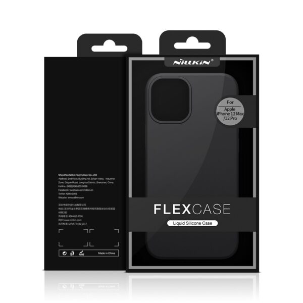 Θήκη iPhone 12 Pro Max Σιλικόνης Μαύρη NILLKIN Flex Pure Series Solid Color Liquid Silicone Dropproof Protective Case Black