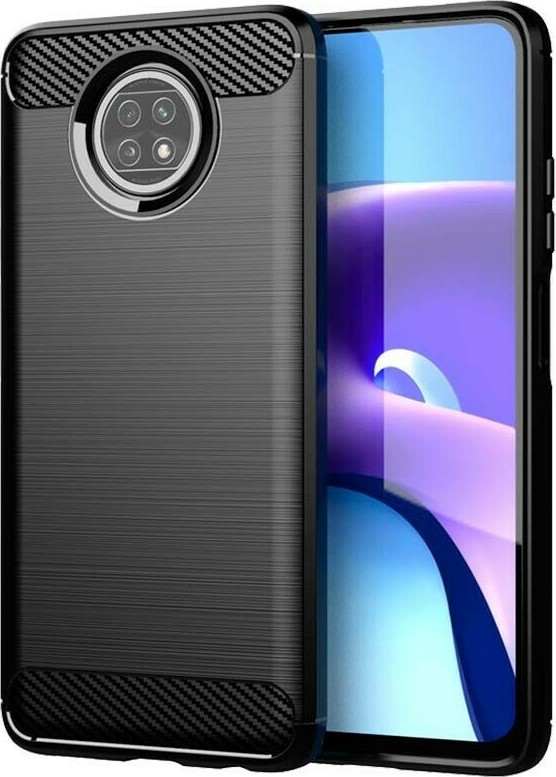 Θήκη Xiaomi Redmi Note 9T Σιλικόνης Μαύρη Brushed Carbon Fiber Silicone Case Black