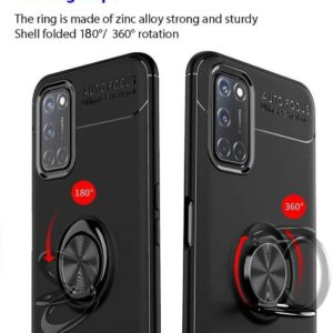 Forcell Samsung Galaxy A72 4G / A72 5G Metal Ring Holder 360 Degree Rotating Θήκη Σιλικόνης - Black