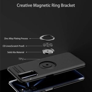 Forcell Samsung Galaxy A72 4G / A72 5G Metal Ring Holder 360 Degree Rotating Θήκη Σιλικόνης - Black
