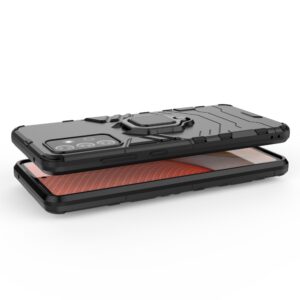 Samsung Galaxy A72 4G / A72 5G Σκληρή Θήκη Μαύρη Με Σταντ Shockproof PC + TPU Protective Case with Magnetic Ring Holder Black