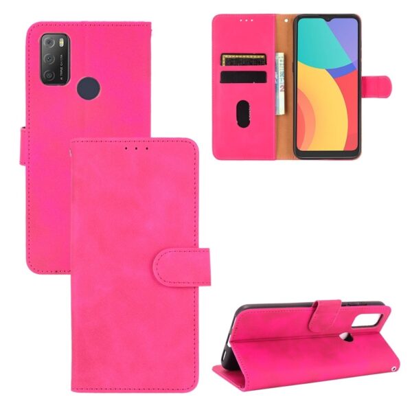Θήκη TCL 20Y / Alcatel 1S 2021 Βιβλίο Φούξια Solid Color Skin Feel Magnetic Buckle Horizontal Flip Calf Texture Case Fuchsia