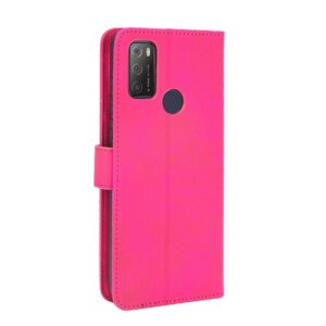 Θήκη TCL 20Y / Alcatel 1S 2021 Βιβλίο Φούξια Solid Color Skin Feel Magnetic Buckle Horizontal Flip Calf Texture Case Fuchsia