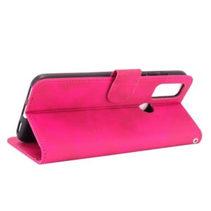 Θήκη TCL 20Y / Alcatel 1S 2021 Βιβλίο Φούξια Solid Color Skin Feel Magnetic Buckle Horizontal Flip Calf Texture Case Fuchsia